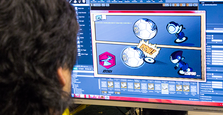 VFS student working on a game project at VFS