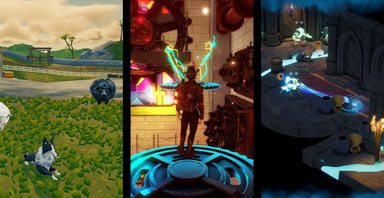 Three Vancouver Film School student-made video games displayed on Steam, showcasing the creative work of Game Design and Programming students.