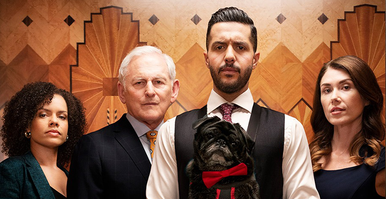 Scene from Family Law featuring Victor Garber and the ensemble cast in a courtroom setting. 