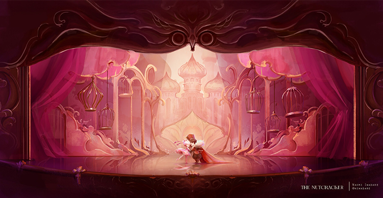  Concept art from “The Nutcracker,” a dark fantasy project by VFS Animation Concept Art alum Naomi Iwadare.