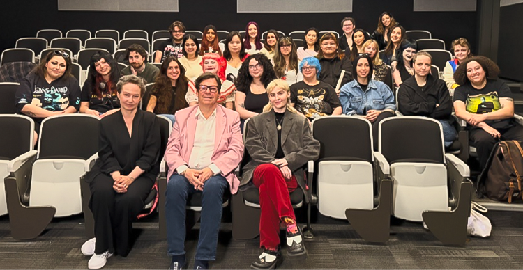 VFS Makeup Design students pose for a group photo with Oscar-nominated makeup artist Donald Mowat following his on-campus presentation and Q&A session.  