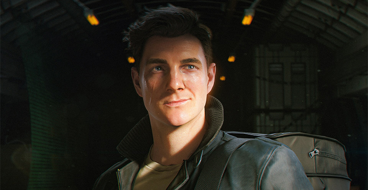 Close-up in-game image of James Bond from 007 First Light, highlighting the protagonist’s character model and visual detail. 