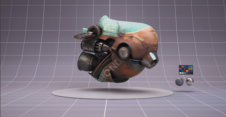 Carousel showing the stages of a 3D spacecraft model, from simple blockout geometry to detailed final model.