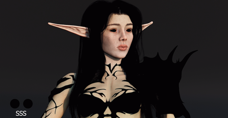 Carousel showing the stages of a 3D mythical female character model, from early forms to detailed final geometry.