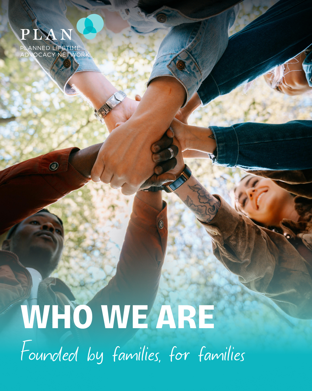 Final “What Is PLAN?” campaign document created by VFS Digital Design students, showcasing the organization’s mission, services, and approach to building long-term support networks for families.