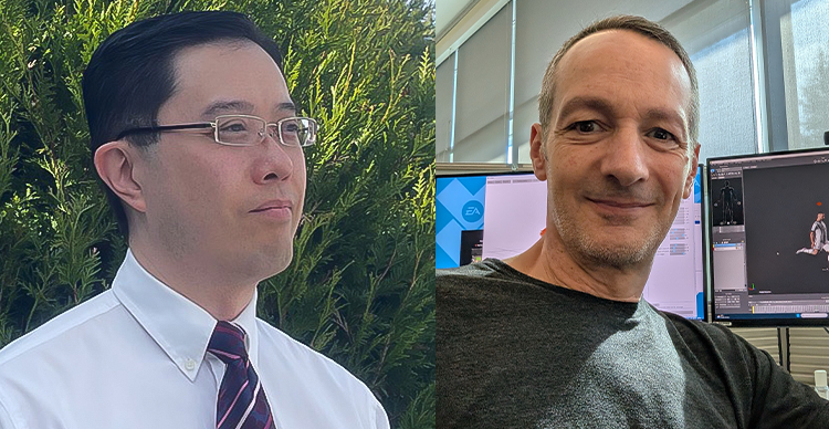 Paul Baruzzi and Fonda Louie, Senior Animators and VFS 3D Animation alumni, pictured in individual headshots.